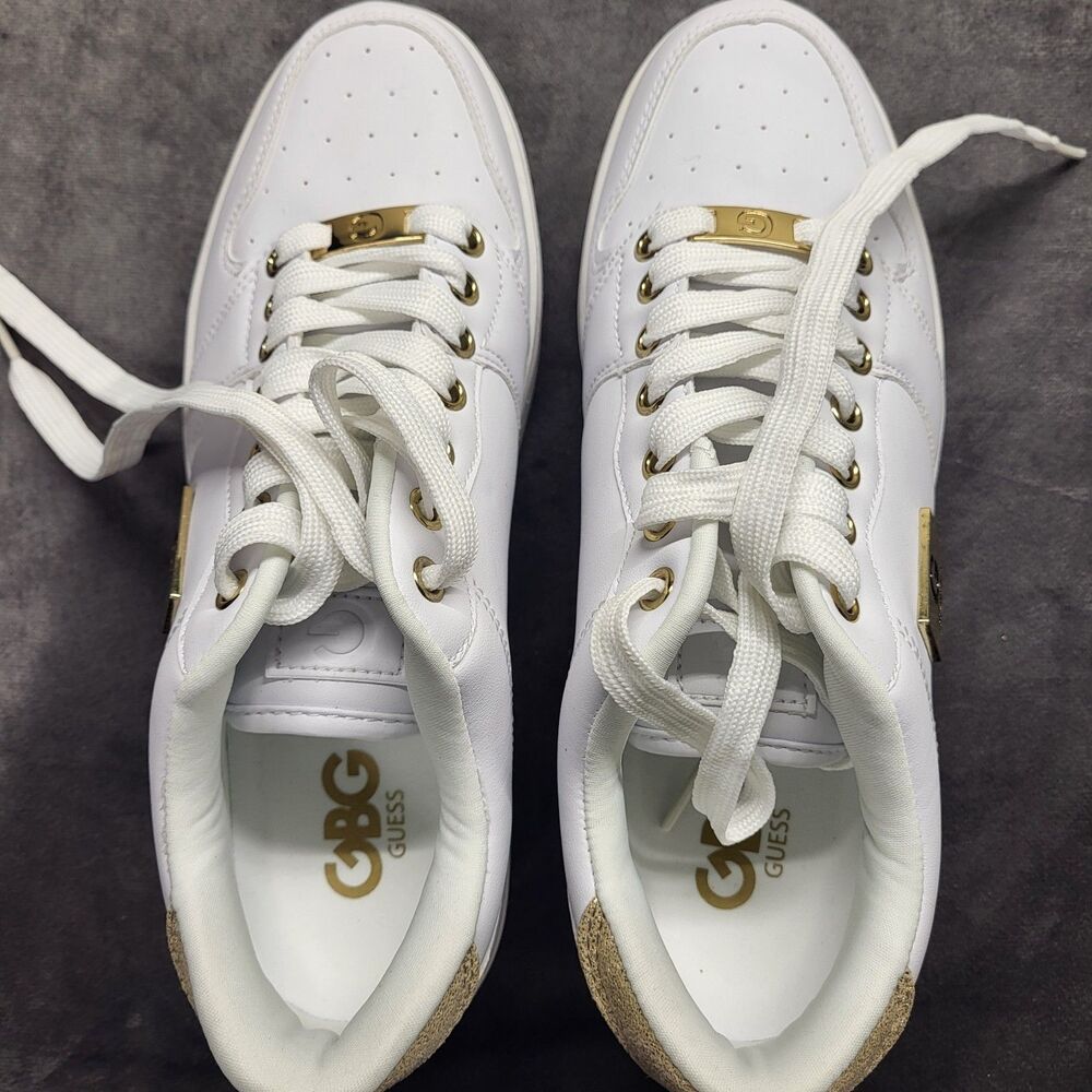 GBG Los Angeles By Guess Sz 8 White Sneakers Y2K 90s Chunky